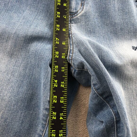 Christopher & Banks Womens Jeans Size 14 Skinny Leg Blue Denim Embroidered Y2K - Picture 7 of 16
